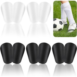 5 Pares Espinilleras Futbol Niño,10×6cm Mini Espinilleras Futbol Eva, Suave y Amortiguadora,Espinilleras Deportivas de Fútbol Niño,Equipo de Protección Futbol Niños (3 Pares Negros + 2 Pares Blancos)