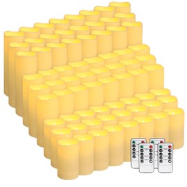 CLTNIKET 72-Pack LED Flameless Candles with Remote Control - Perfect for Home, Parties, and Special Occasions - Create a Magical Ambiance Effortlessly(Three Sizes)