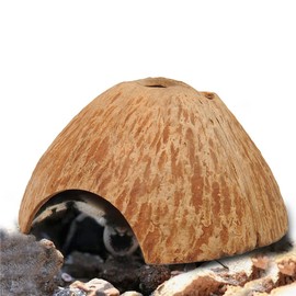 Natural Habitat Hideout Reptile, Lizard, Spider, Aquarium, Fish Hide Cave Hermit Crabs, Hamsters Natural Coco Hut Organic Non-Toxic Aquarium Decoration
