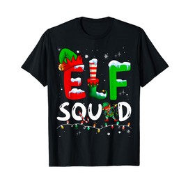Elf Family Christmas Matching Pajamas Xmas Elf Squad T-Shirt