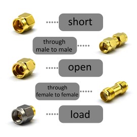 AURSINC SMA Calibration Kits Test, Connector Short/Load/Open/Thru Type 5pcs/Set and Connectors SMA Male to Male Jumper 2pcs