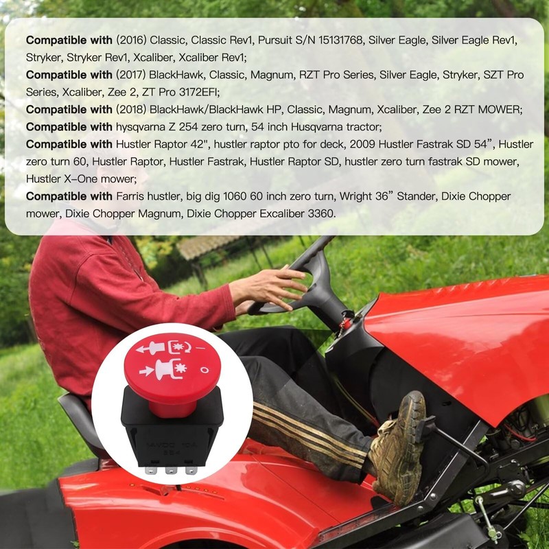 Vicue New 8 Terminals 10 AMP Clutch PTO Switch Replacement