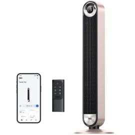 Dreo Smart Tower Fans for Home, 90° Oscillating Fan Bedroom Indoors, Voice Control Floor with 12H Timer, 42 Inch Quiet Bladeless Standing LED Display, 9 Speeds, Work Alexa/Google