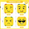 LADVCORP 60Pcs Building Block Party Plates 7" Disposable Square Plates