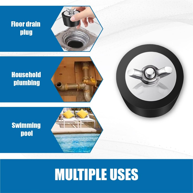 Set of 3 Pool Plugs in 3 Sizes (1", 1.5",