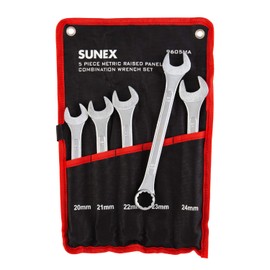 Sunex 9605MA - Juego de llaves combinadas métricas con panel elevado (panel elevado) CRV