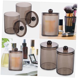 SHOWERORO 3pcs Cotton Swab Storage Organizer Lid Versatile Makeup and Cotton Swab Holder for Bathroom Bedroom and Office Design for Easy Access and Refilling