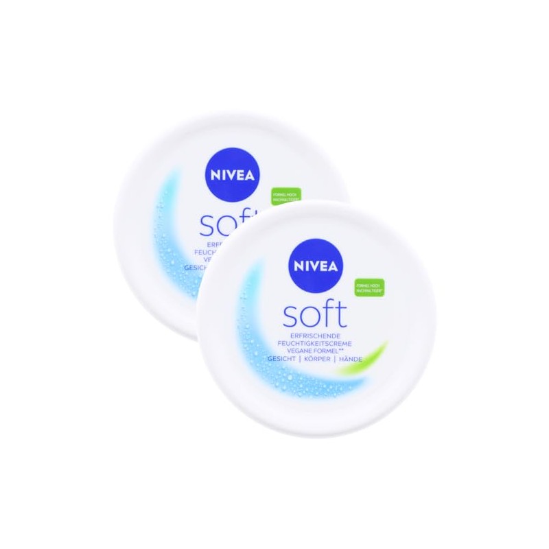 2 x NIVEA Soft Erfrischende Feuchtigkeitscreme je 375ml 48h Gesicht