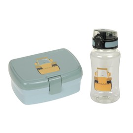 LÄSSIG Lunch Box & Drinking Bottle Set - Lunch Set with Lunch Box and Drinking Bottle (460 ml) / Tiny Drivers Excavator