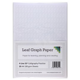 Calligraphy Practice Paper, 4 Line Style 100gsm, A4 Loose-Leaf 20 Sheet Pack