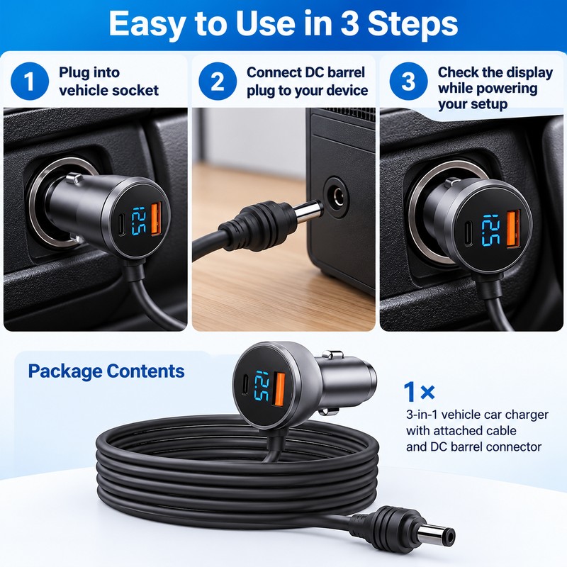 Starlink Mini Car Charger for Vehicle Power – 5m DC