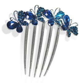 Sankuwen Peines para el pelo con diamantes de imitación, regalo perfecto para el día de la madre, regalos de cumpleaños (estilo B, azul profundo)