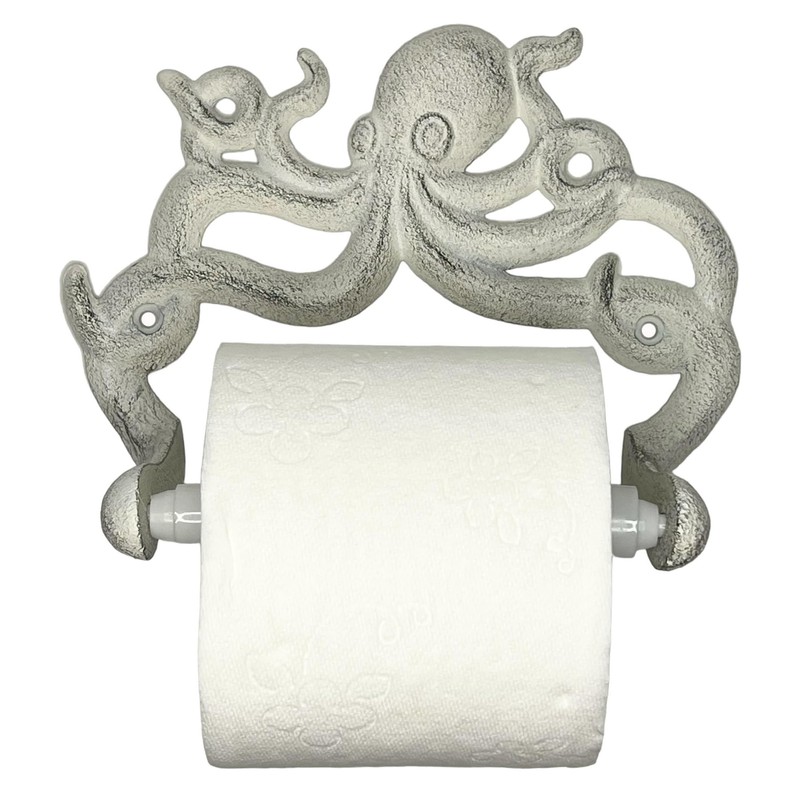 Octopus Toilet Paper Roll Holder – Cast Iron Decorative Wall
