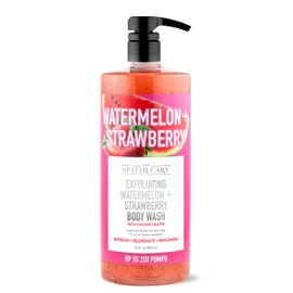 The Spathecary Exfoliating Body Wash – Watermelon & Strawberry with Coconut, Nourishing Body Scrub for Smooth Skin, Hydrating & Rejuvenating Shower Gel, For Women & Men, Cruelty-Free, 32 oz