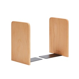 Pandapark Wood Bookends,Non-Skid Bookend for Shelves,Heavy Duty Bookends,Book Stand for Books/CDs,1 Pair
