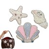 Vubbkdi 3Pcs Sea Animals Beaded Artistic Patches Ocean Shell Cloth