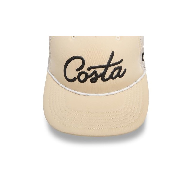 Costa Del Mar Mens New Foam Front Trucker Hat, Straw,
