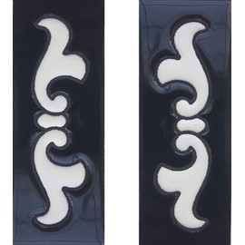 10cm x 7.5cm Black & White Spanish Hand-painted Number Tiles & Frames (Ceramic End Pieces)