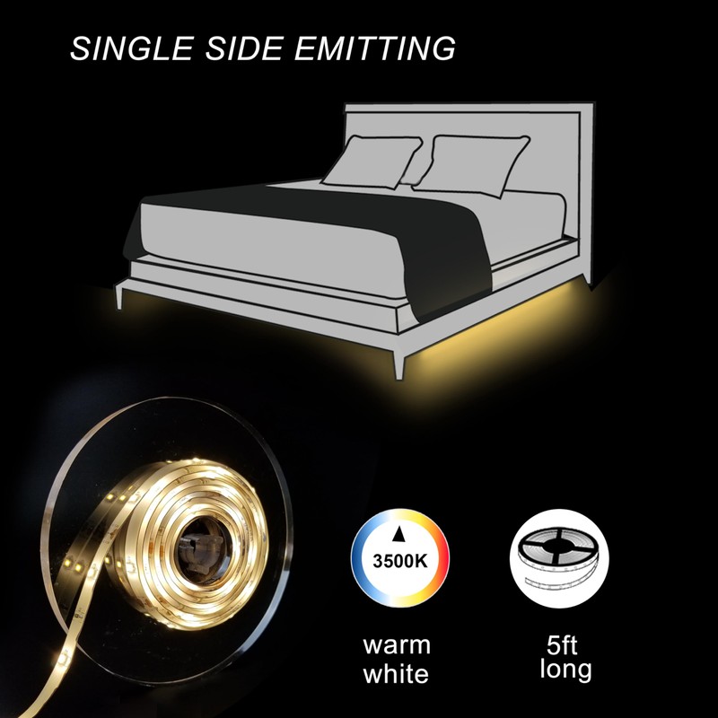illumiForce Under Bed Lights Motion Sensor, Motion Activated Bed Lighting,