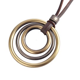 joymiao Brown Necklaces for Women Vintage Alloy Pendant Leather Rope Necklace Long Necklaces for Women Boho Leather Necklace