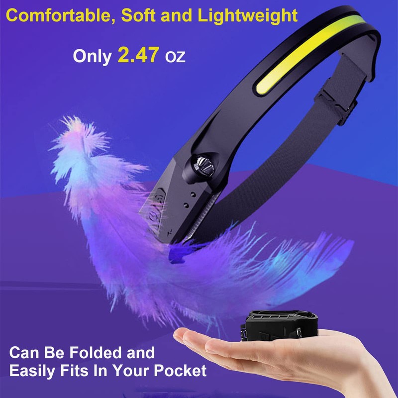 LED Headlamp Rechargeable, 2 Pack Headlamps for Adults, 230°Wide Beam,