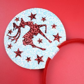 Needzo Christmas Sequin Mouse Ear Headband, Reindeer Themed Holiday Accessory, Festive Family Vacation Hairband, One Size Fits Most (Pack of 2)