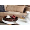 HofferRuffer Top Nocth PU Leather Round Serving Tray, Decorative Serving