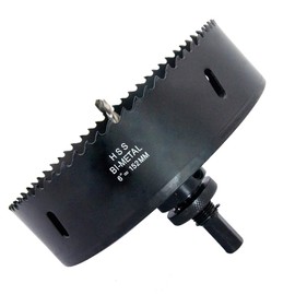 6 inch Hole Saw, LAIWEI 152mm Hole Cutter with A2 Heavy Duty Mandrel, 4341 Drill Bit,Cutting Depth 38mm,for Drilling Holes in Wood, Aluminium Profiles, PVC and Metal Round Pipe (6")