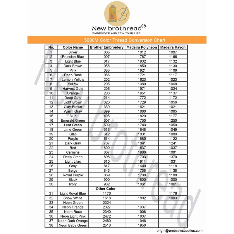 New brothread Set of 6 Pastel Colors-2 Polyester Machine Embroidery