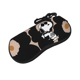 Asamike EGX149 Eyeglass Bag, Glasses Case, Snoopy Glasses Pouch, Glasses Case, Glasses Bag, Protection for Sunglasses, Accessories, Metal Hook, Portable, Soft, Zippered, Splashproof,