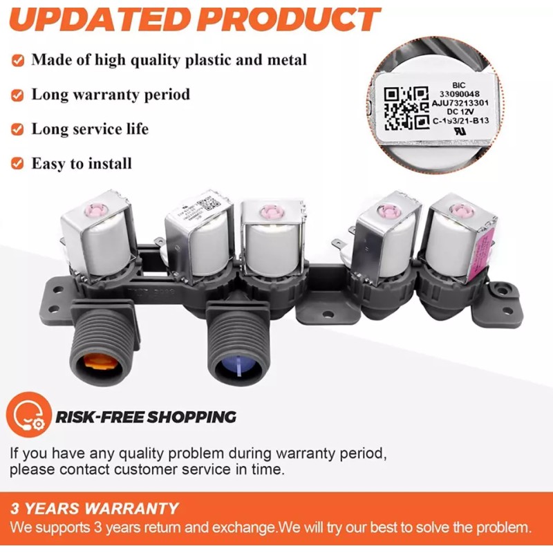 LG Washer Water Inlet Valve For LG WT1101CW WT5070CW WT7200CW