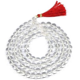 Crystal Jaap Mala for Meditation Pooja Havan Item Khanti Mala Gemstone Necklace 108 Beads