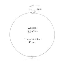 TseenYi Tiny Dot Necklace Choker Silver Round Pendant Necklace Boho Minimalist Necklaces Jewelry for Women and Girls (Silver)