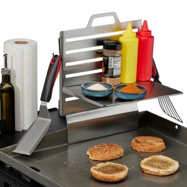 Chef Master Adjustable BBQ Griddle Shelf – Outdoor Organizer & Condiment Holder for Tools, Utensils & Grilling Accessories for Camping, Tailgating & Backyard Cooking 90260 (16.5" x 11.5" 1.5")