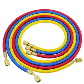 Hseamall, 3 x R134A-Füllschlauch, Adapter, 3 Farben, für Auto-Klimaanlage, Kältemittel, Ladeschlauch