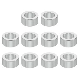 PATIKIL M5 Aluminum Spacers, 10 Pcs Metal Spacer Aluminum 5.2mm ID x 8mm OD x 4mm L Aluminum Spacer Screw Standoff Round for 1/5inch or M5 Screw Bolts
