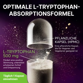 L-Tryptophan 1000mg – Hochdosierte Kapseln – 180 Stück | Für Stimmung & Schlaf | GMP-zertifiziert & in den Niederlanden laborgeprüft