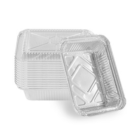Restaurantware-Foil Lux 1.5 Pound Take Out Containers, 100 Disposable Aluminum Pans - Lids Sold Separately, Oven-Ready, Aluminum To Go Containers, Freezable, For Leftover Storage Or Meal Prep