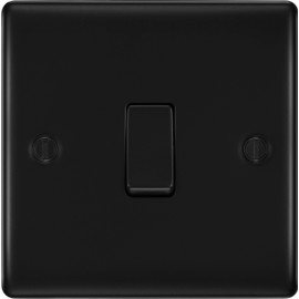 BG Electrical Nexus Metal Single Switch, 2 Way, 20A, 16AX, Matt Black