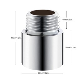 Tworider 30mm Length Shower Arm Extension,Handheld Stainless Steel Shower Head Extension Arm For Bathroom Accessories (Cast Pipe Fitting Coupler,Extended Shower Pipe)