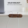 muso wood Cable Clips, Walnut Cord Holder, Cable Management Cord