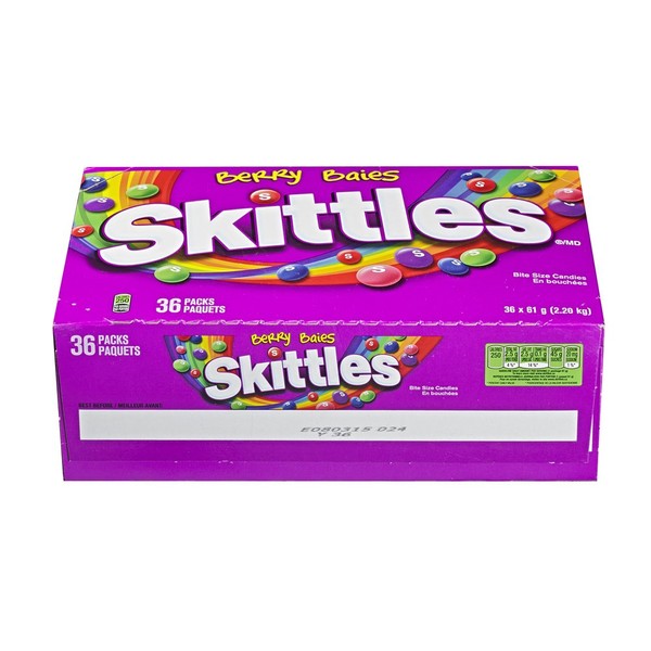 Skittles Berry Gummy Candy, 61g/2.2oz, (36pk) {Imported from Canada}