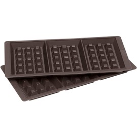 Lurch 85084 FlexiForm Waffel / Backform aus 100% BPA-freiem Platin Silikon (3 Fach, 2er Set) , Braun, 29 x 15 x 3 cm