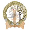 7th Anniversary Wedding Gifts Crystal Plate with Copper Leaf Wreath