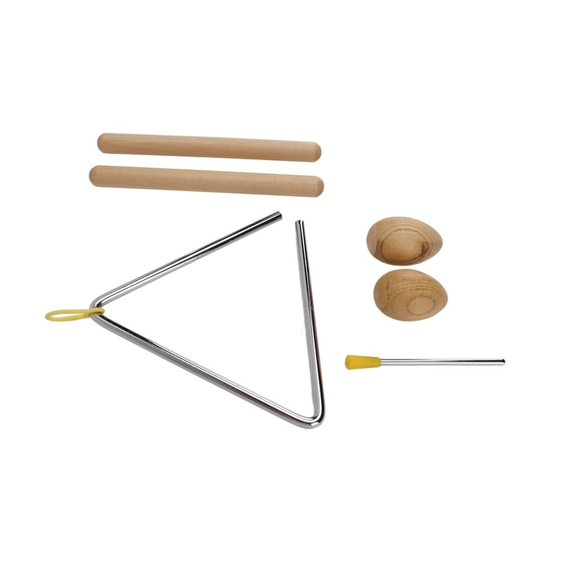 Triangle Percussion Instrument Set Wood Musical Percussion Instrument Toy for