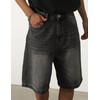 EMMIOL Mens Baggy Jean Shorts Loose Fit Denim Shorts Men