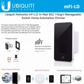 Ubiquiti Networks mFi-LD Wi-Fi 802.11n In-Wall Manageable Switch with Dimmer Function - Black Color