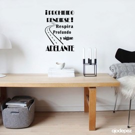 Phrase Vinyl “Prohibido Rendirse...” [Spanish Language]Decorative Motivational Sticker Phrases for WallDecorative Bedroom StickerVinyl Decorative Phrases. Wall Vinyl DC-16129