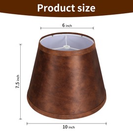 Cowhide Lamp Shades Set of 2, 7" Top X 11" Bottom X 8" High For Bedroom Living Room Easy Assembly Required Spider Fitter