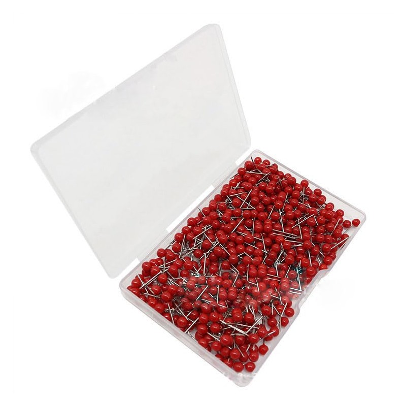 Yphzmtz Pack of 300 Versatile Pins with Head Map Mini